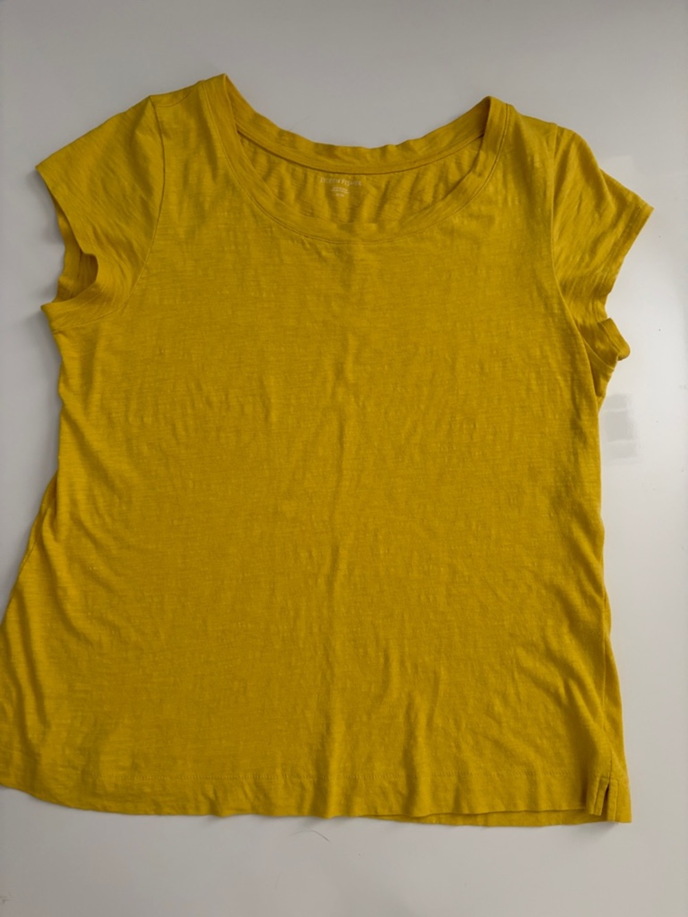 Eileen Fisher Short Sleeve Scoop Neck Tee - Yellow M/M